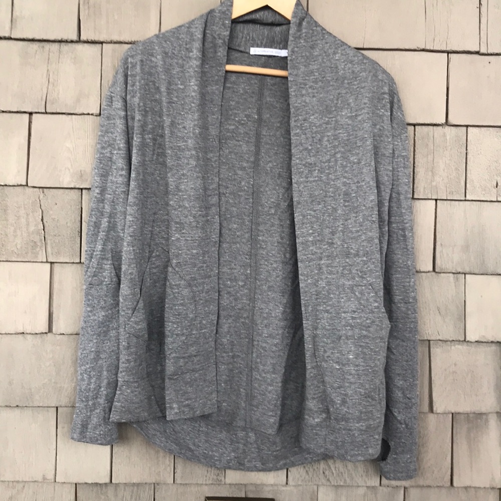 Grey Jersey Knit Cardigan
